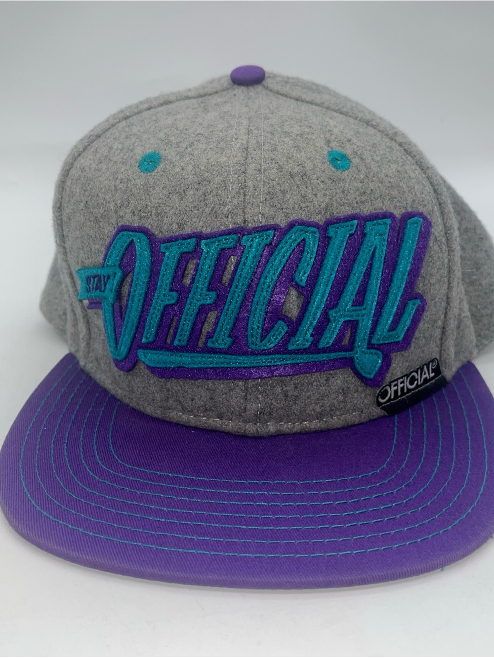 Stay Official OFFICIAL Hat Snapback Adjustable Cap One Size Gray Purple Blue